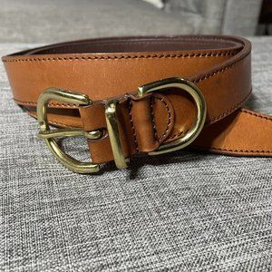 Vtg CD Christian Dior Unisex Belt Size 85 34 Brown Full Grain Leather Spain